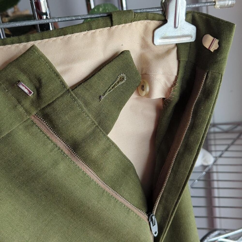 Mid Century Green Dress Pants - Picture 4 of 9
